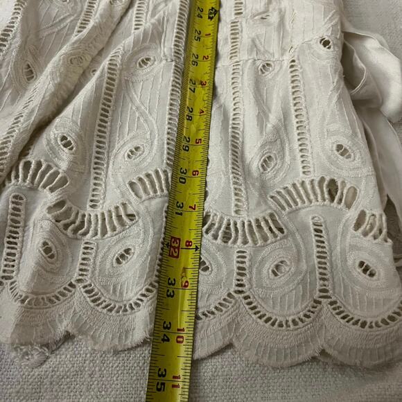 Tularosa Rocky Embroidered Eyelet Lace Wrap Around Tie Bodice Mini Dress - Picture 6 of 8